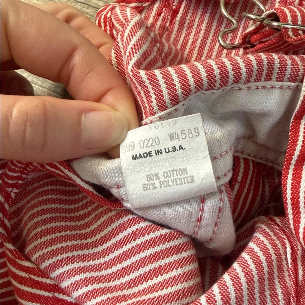 Vintage OshKosh B'gosh Red and White Striped Kids Overalls OS